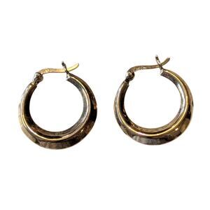 925 Sterling Silver Gold‑Tone Hoop Earrings • 3/4" Classic Huggies